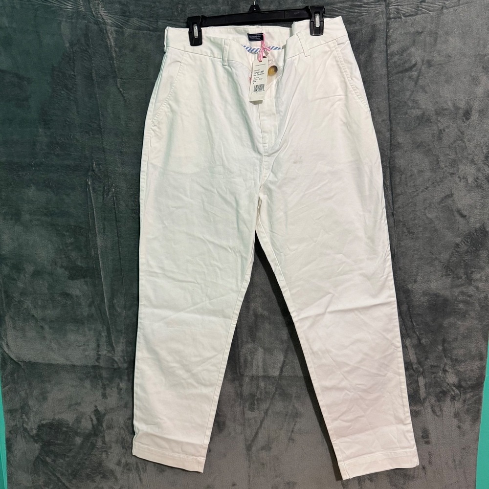 Vineyard Vine Pants Womens 14 White Chino Brand New Preppy